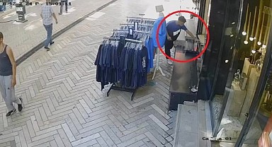 Dükkanın önünde unutulan sigara saniyeler içinde çalındı!