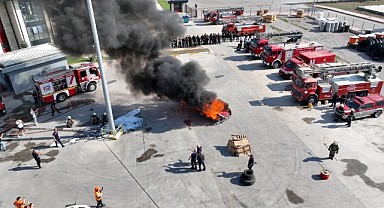 Büyükşehir İtfaiyesi’nden gerçeği aratmayan tatbikat