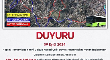 Necati Çelik Devlet Hastanesine ulaşımda güzergah değişikliği yapıldı