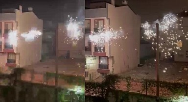 Darıca’da elektrik telleri havai fişek gibi patladı