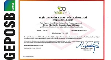 GEPOSB'dan yeşil adım; ilk 14 OSB arasına girdi!