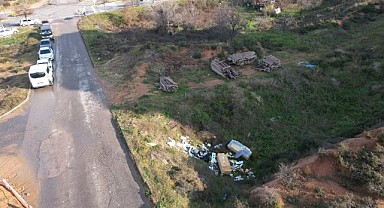 Boş araziye atık döken firmaya ceza kesildi