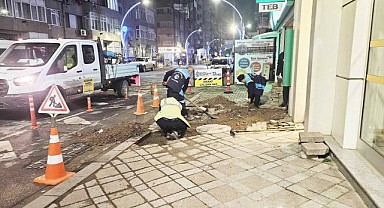 Büyükşehir gece de durmadan çalışıyor