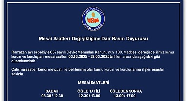 Kamu kurum ve kuruluşlarında mesai saatleri değişti