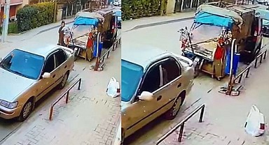 Kucağında bebeği ile hırsızlık yaptı!