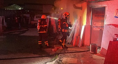 Mermer atölyesinden yangın! 1 kişi yaralandı