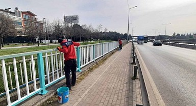 D-100’de korkuluklar boyandı