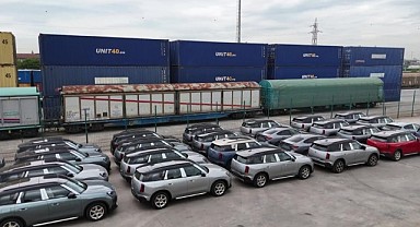 Boğazı trenle geçen araçlar Köseköy Lojistik Merkezi'ne ulaştı