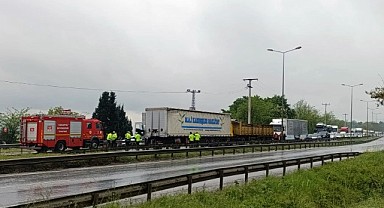 D-100’de feci kaza! 1 kişi yaralandı