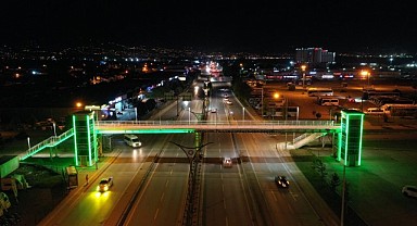 Kocaeli'nde üst geçitler yeşile büründü