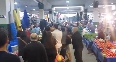 Pazarcı esnafını kızının yanında darp ettiler!
