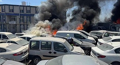Gebze yediemin otoparkındaki araçlar yandı!