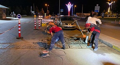 Yoldaki mazgallar yenilendi