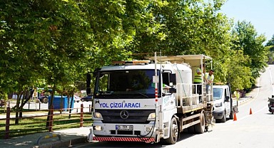 90 kilometre yol çizgi çalışması gerçekleştirdi