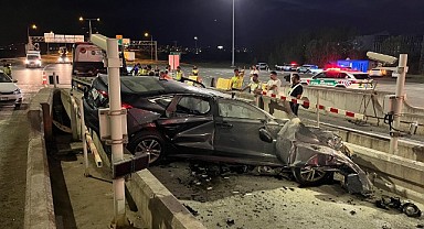 Beton bariyere çarptı! Canından oldu!