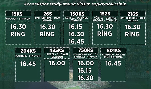 Büyükşehir, Samsun maçına özel ek sefer koydu