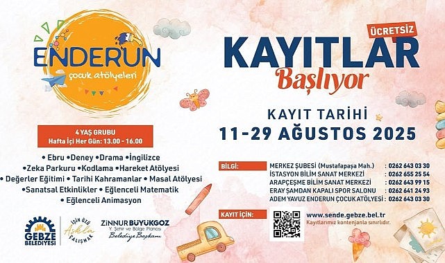 Enderun Çocuk Atölyeleri'nde kayıtlar başladı