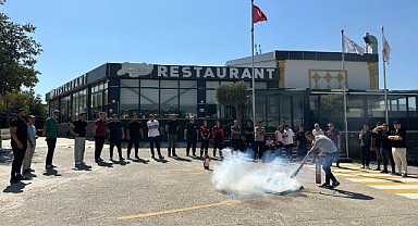 Olası yangınlara karşı eğitimler devam ediyor