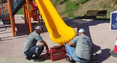Çocukların güvenliği için parklar onarılıyor