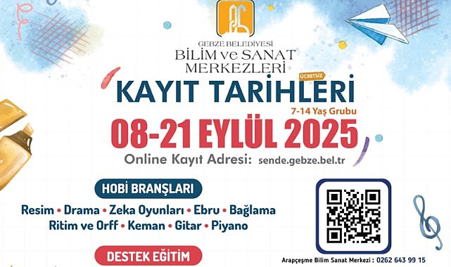 Gebze, Bilim ve Sanat Merkezi kayıtları başladı