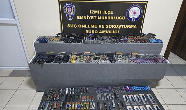 İş yerinde 405 kesici alete el konuldu