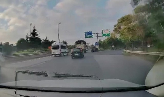 Kamyonetle çarpışmamak için bariyere girdi!