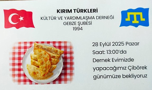 Kırım Türkleri Derneği ‘Çibörek Günü’ düzenleyecek