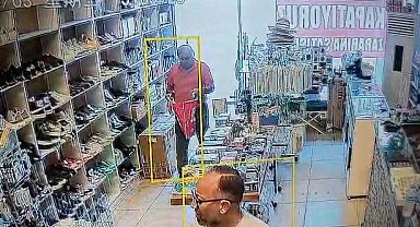 Müşteri gibi girdi, ayakkabı çalıp çıktı!