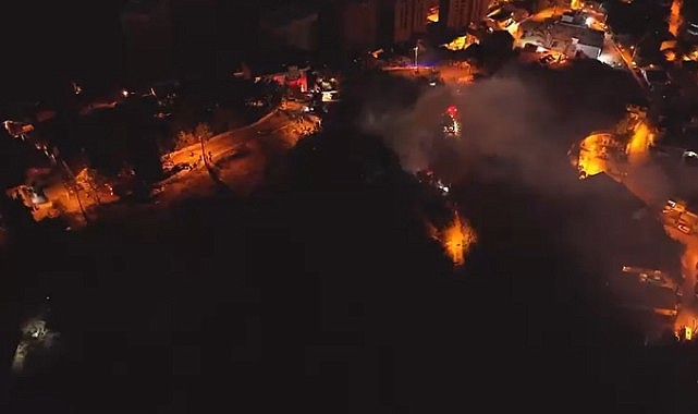 Ormanlık alandaki baraka alev alev yandı!