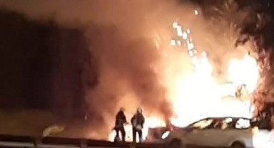 Seyir halindeki araç cayır cayır yandı!