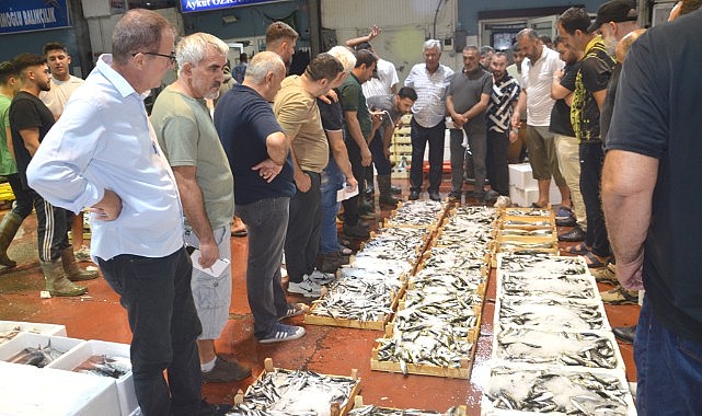 Yeni sezonun ilk balık mezadı yapıldı