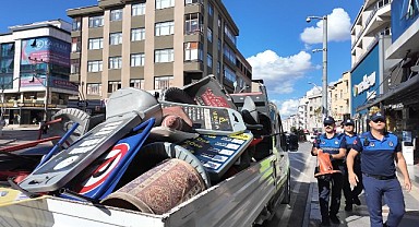 Zabıta ekipleri cadde işgaline geçit vermiyor