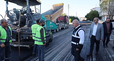 Bıyık sahaya indi, yol çalışmalarını inceledi