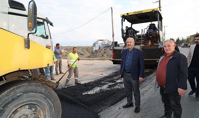 Büyükgöz asfalt çalışmalarını inceledi
