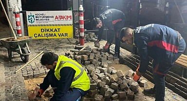 Kaldırım çalışmaları yayaların işini kolaylaştırıyor