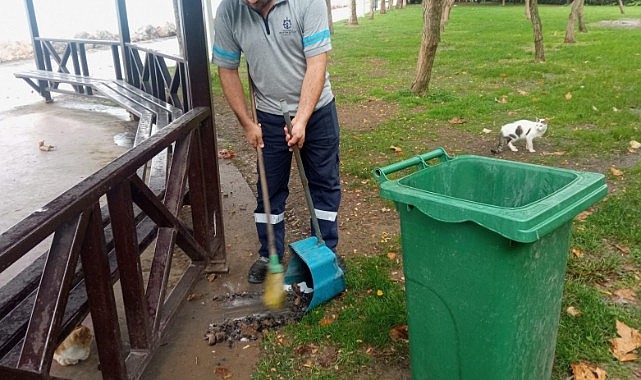 Park ve bahçeler temizleniyor