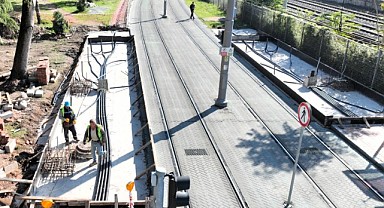 Tramvay hattında uzatma çalışması sürüyor