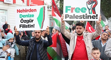 Vatandaşlar Gebze’de Gazze için tek yürek oldu