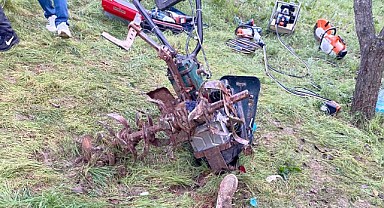 Ayakları çapa makinesine takılan çiftçi ağır yaralandı!