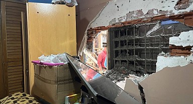 Beton dökerken yan evin duvarını yıktılar!