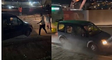 Öfkelenen sürücü ortalığı birbirine kattı