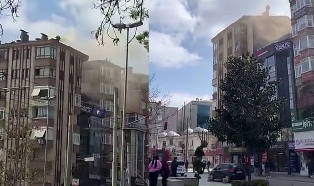 7 katlı binada çıkan yangın korkuttu