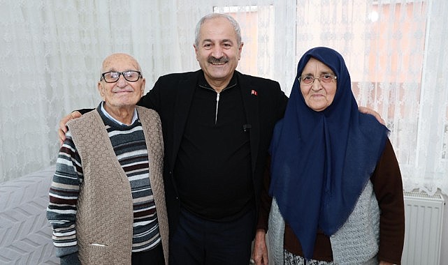 Büyükgöz’den 65 yıllık evli çifti ziyaret etti
