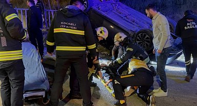 Otomobil takla attı! 2 kişi yaralandı