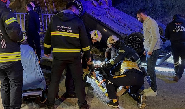 Otomobil takla attı! 2 kişi yaralandı