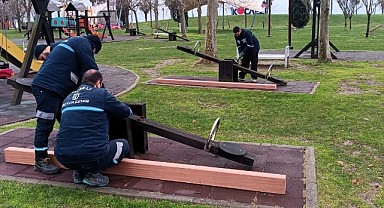 Çocuk oyun alanlarını yaza hazırlanıyor