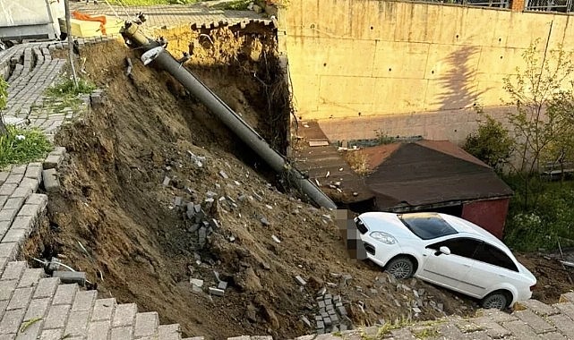 Mevlana İlköğretim Okulu’nun istinat duvarı çöktü