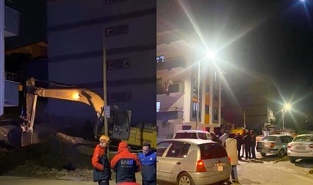 Temel kazısı sonrası toprak kaydı, apartman mühürlendi