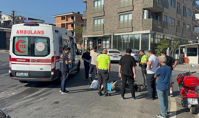 Otomobil ile çarpışan motosikletteki 2 kişi yaralandı