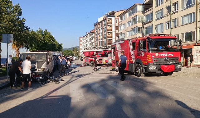 Yangında mahsur kalan anne ve çocuk kurtarıldı